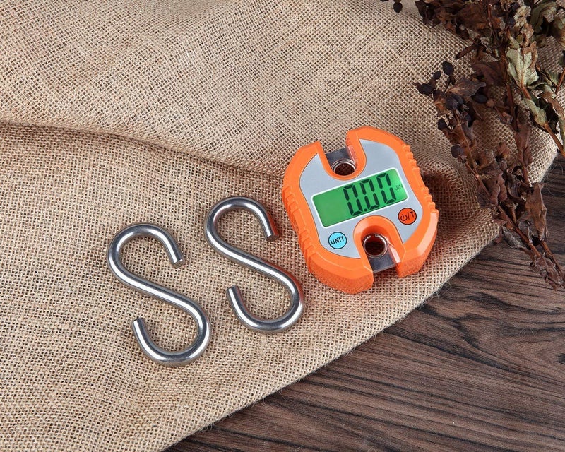 Klau Portable Digital Scale 150 kg / 300 lb Heavy Duty Crane Scale Hanging Scales LCD Display with Backlight for Home Farm Hunting Outdoor Orange - Image 5